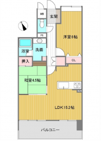 広島市中区十日市町、マンションの間取り画像です