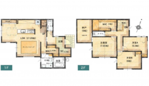 呉市宮原、中古一戸建ての間取り画像です
