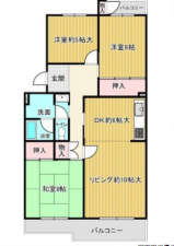 広島市西区鈴が峰町、マンションの間取り画像です