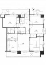広島市西区西観音町、マンションの間取り画像です