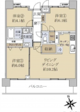 広島市中区舟入幸町、マンションの間取り画像です