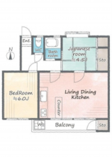広島市西区井口鈴が台、マンションの間取り画像です