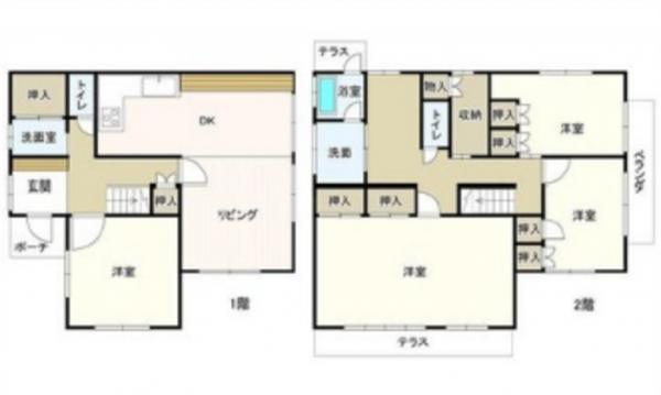 広島市西区己斐上、中古一戸建ての間取り画像です