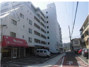 広島市西区庚午中、マンションの外観画像です