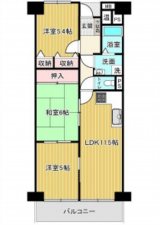 広島市東区牛田旭、マンションの間取り画像です