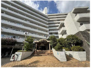 広島市東区牛田旭、マンションの外観画像です