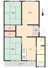 呉市焼山東、収益物件/マンションの間取り画像です