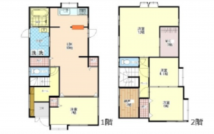 広島市東区福田、中古一戸建ての間取り画像です