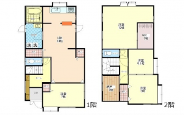 広島市東区福田、中古一戸建ての間取り画像です