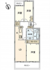 広島市南区西旭町、マンションの間取り画像です