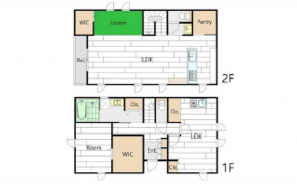 広島市南区宇品東、中古一戸建ての間取り画像です