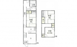 広島市東区山根町、中古一戸建ての間取り画像です