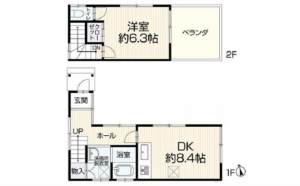 広島市中区吉島新町、中古一戸建ての間取り画像です