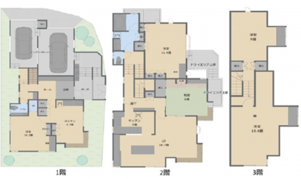 広島市西区井口台、中古一戸建ての間取り画像です