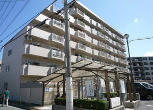 広島市南区上東雲町、マンションの外観画像です