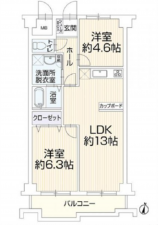 広島市南区上東雲町、マンションの間取り画像です