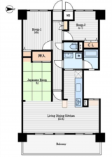 広島市西区古江上、マンションの間取り画像です