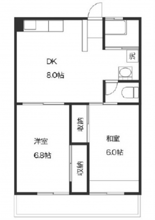 広島市東区牛田新町、マンションの間取り画像です