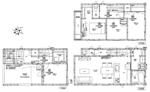 広島市南区旭、新築一戸建ての間取り画像です