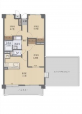 広島市中区江波南、マンションの間取り画像です