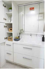 広島市中区江波南、マンションの洗面画像です