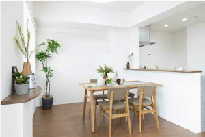 広島市中区江波南、マンションの居間画像です