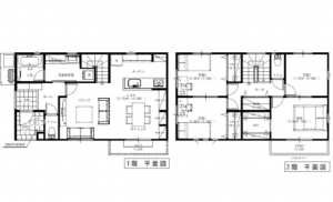 広島市南区宇品西、新築一戸建ての間取り画像です
