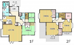 広島市西区草津梅が台、中古一戸建ての間取り画像です