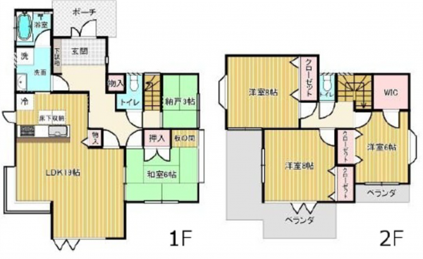 広島市西区草津梅が台、中古一戸建ての間取り画像です