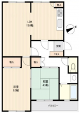 呉市焼山中央、収益物件/マンションの間取り画像です