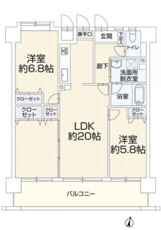 呉市東片山町、マンションの間取り画像です