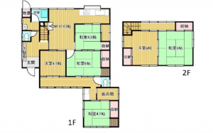 広島市東区上温品、中古一戸建ての間取り画像です