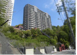 広島市西区竜王町、マンションの外観画像です