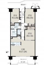 広島市西区竜王町、マンションの間取り画像です
