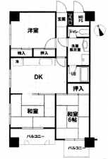 広島市南区宇品海岸、マンションの間取り画像です