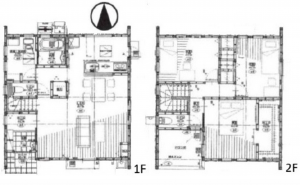広島市東区福田、中古一戸建ての間取り画像です