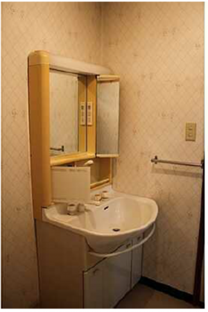 広島市南区仁保新町、中古一戸建ての洗面画像です