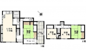 呉市長ノ木町、収益物件/住宅の間取り画像です
