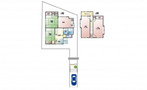 呉市焼山西、中古一戸建ての間取り画像です