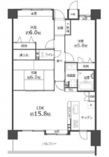 広島市西区井口台、マンションの間取り画像です