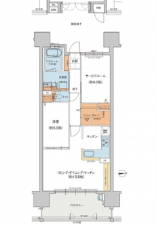 広島市南区宇品東、マンションの間取り画像です