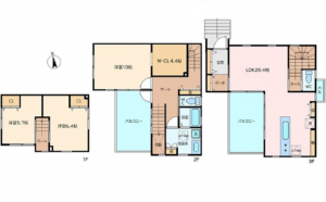 広島市西区古田台、中古一戸建ての間取り画像です