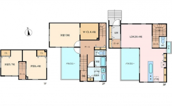 広島市西区古田台、中古一戸建ての間取り画像です