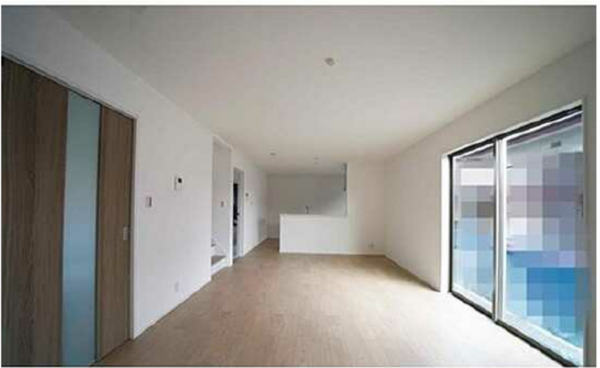 呉市焼山宮ヶ迫、新築一戸建ての居間画像です