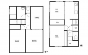 広島市東区温品、中古一戸建ての間取り画像です