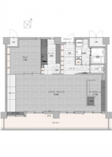 広島市東区牛田早稲田、マンションの間取り画像です