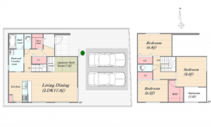 広島市西区山田新町、新築一戸建ての間取り画像です