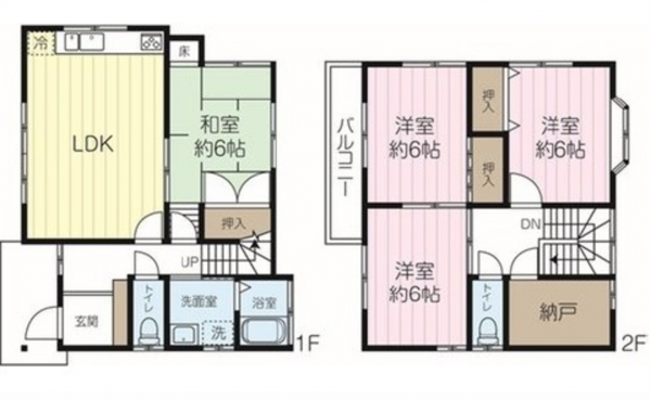 広島市南区向洋大原町、中古一戸建ての間取り画像です