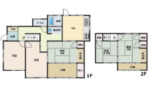 広島市西区己斐西町、中古一戸建ての間取り画像です