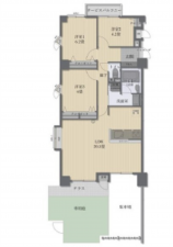 広島市西区庚午南、マンションの間取り画像です